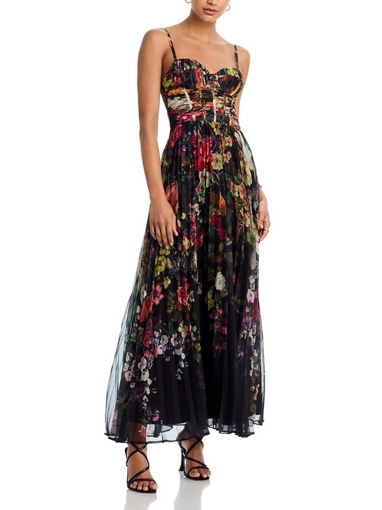 Aqua Dresses & Skirts - AQUA Floral Pleated Dress - Size S
